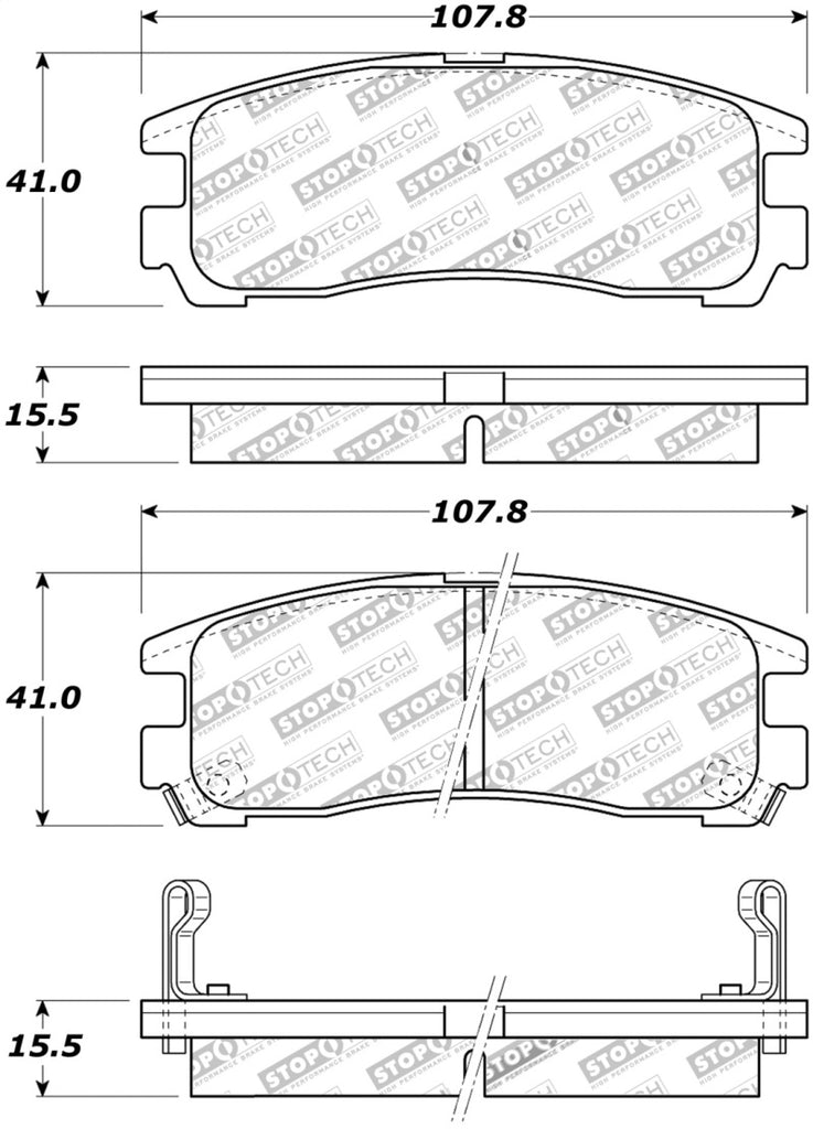 StopTech Premium Ceramic Rear Brake Pads - 308.03830