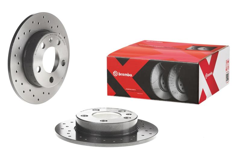 Brembo 2000 BMW 323Ci/99-00 323i/01-06 325Ci Front Premium Xtra Cross Drilled UV Coated Rotor Brembo OE