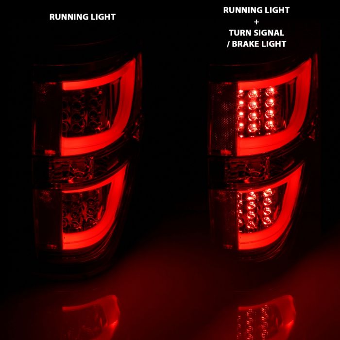 ANZO FORD F-150 09-14 LED TAIL LIGHTS G2 CHROME CLEAR LENS - 311259