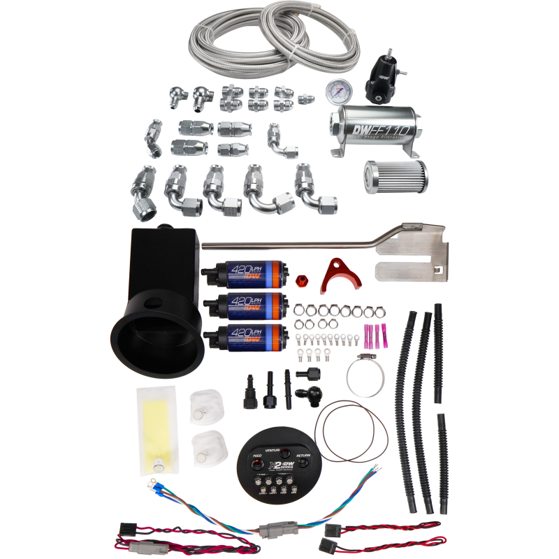 DeatschWerks 94-02 Nissan Silvia and Skyline X2 Surge Module with DW420 Pumps and PTFE Plumbing Kit