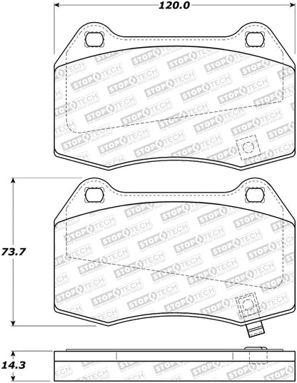 StopTech Premium Ceramic Brake Pads - 308.09601 Stoptech