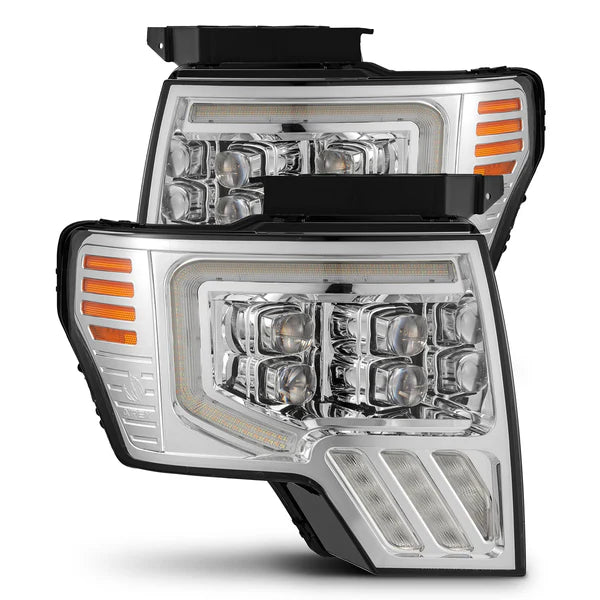AlphaRex 880093 09-14 Ford F150 NOVA-Series LED Prj. Headlights Alpha Blk w/Activ Light & SeqSig /SB DBL
