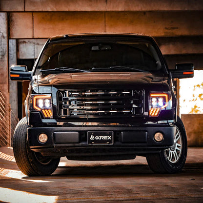 AlphaRex 880093 09-14 Ford F150 NOVA-Series LED Prj. Headlights Alpha Blk w/Activ Light & SeqSig /SB DBL