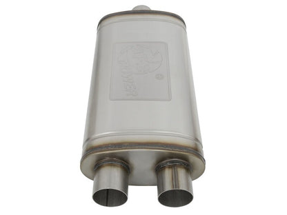 afe MACH Force-Xp Muffler 3 IN ID Center/Dual-Outlet x 11 IN W x 6 IN H x 22 IN L - Oval Body