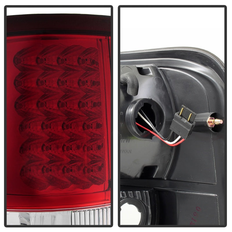 Xtune Ford F150 Styleside 04-08 LED Tail Lights Red Clear ALT-ON-FF15004-LED-RC SPYDER