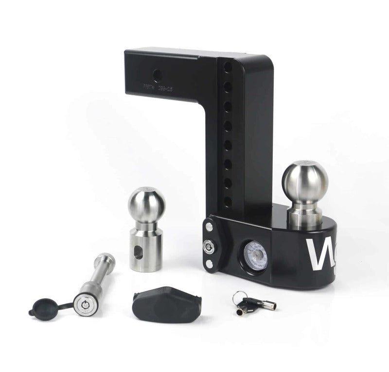 Weigh Safe 8in Drop Hitch w/Built-in Scale & 2.5in Shank (8K/18.5K GTWR) w/WS05 - Black Cerakote