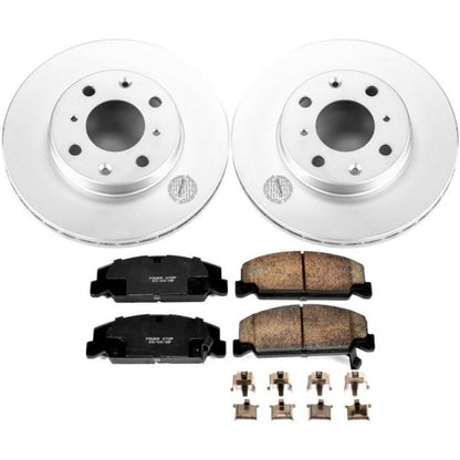Power Stop 90-00 Honda Civic Front Z17 Evolution Geomet Coated Brake Kit PowerStop