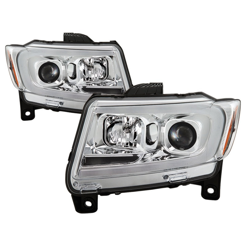 Spyder 11-13 Jeep Grand Cherokee - Light Bar Proj Headlights - Halo Model - Chro - PRO-YD-JGC11-LB-C SPYDER
