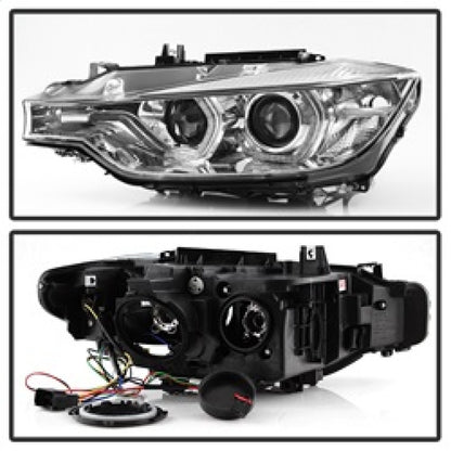 Spyder 12-14 BMW F30 3 Series 4DR Projector Headlights - LED DRL - Chrome (PRO-YD-BMWF3012-DRL-C) SPYDER