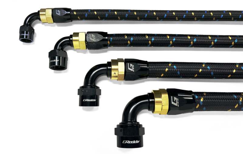 GReddy AN16 150 DEGREE HOSE END SWIVEL BLACK/GOLD ANODIZED