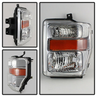 Xtune Ford F250/350/450 Super Duty 08-10 OEM Headlights Chrome HD-JH-FS08-AM-C SPYDER