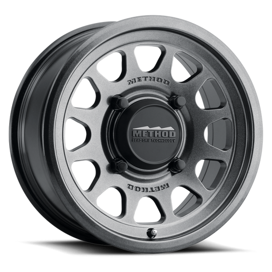 Method MR414 Bead Grip 15x7 / 5+2/38mm Offset / 5x4.5 / 76mm CB Graphite Wheel Method Wheels