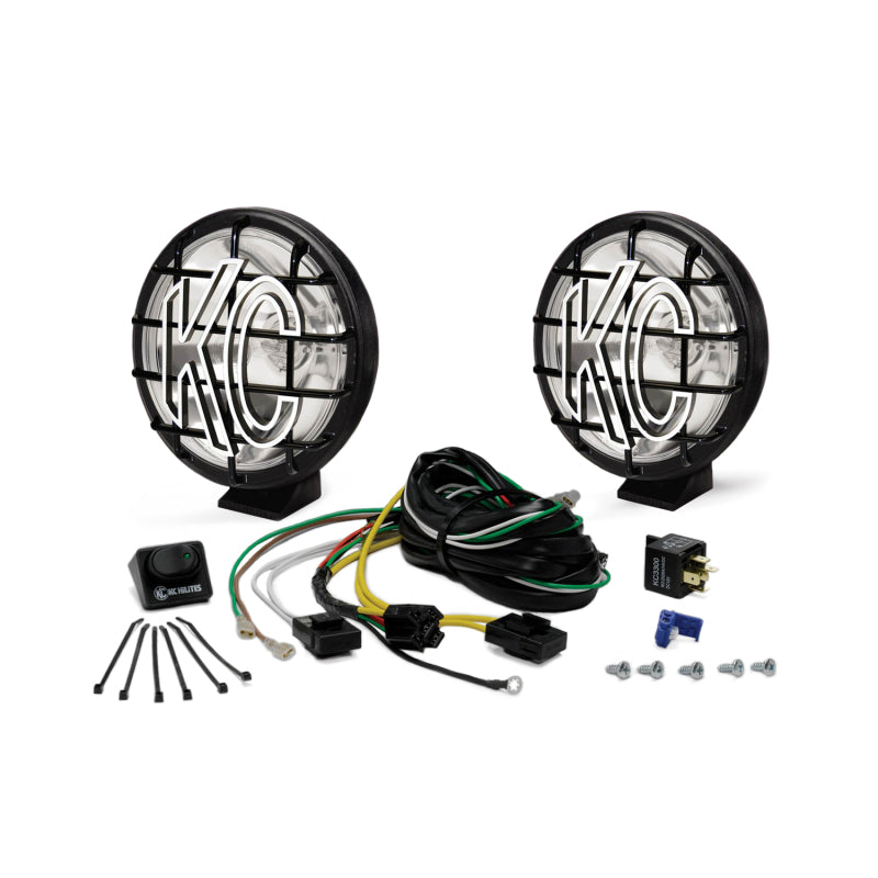 KC HiLiTES Apollo Pro 6in. Halogen Light 100w Spot Beam (Pair Pack System) - Black KC HiLiTES