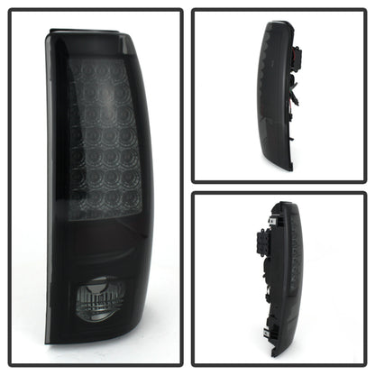 Spyder Chevy Silverado 1500 99-02 (Not Fit Stepside) LED Tail Lights Blk Smke ALT-YD-CS99-LED-BSM SPYDER