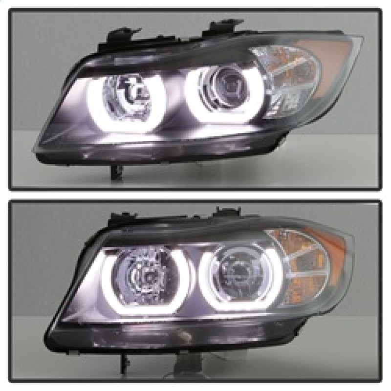 Spyder BMW E90 3-Series 06-08 4DR Headlights - Halogen Model Only - Black PRO-YD-BMWE9005V2-AM-BK SPYDER