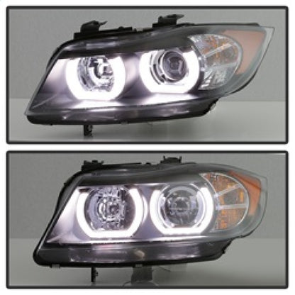 Spyder BMW E90 3-Series 06-08 4DR Headlights - Halogen Model Only - Black PRO-YD-BMWE9005V2-AM-BK SPYDER
