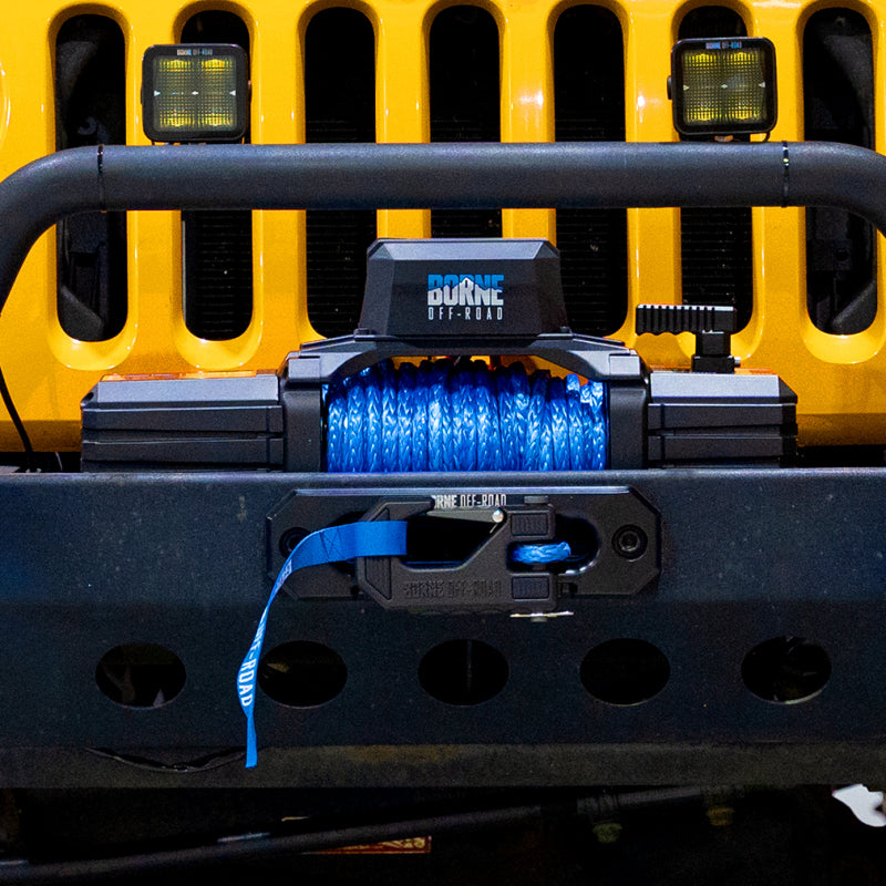 Borne Off-Road 12K Winch - Blue Synthetic Rope Borne Off-Road