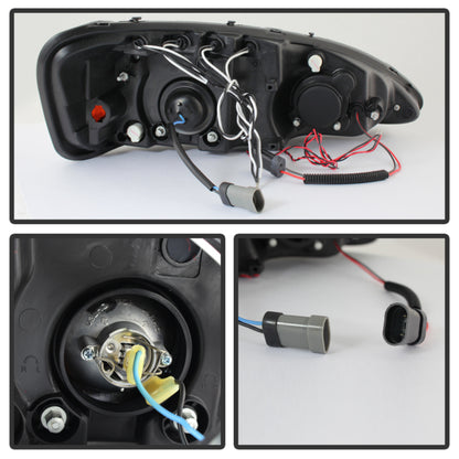 Spyder Pontiac Grand Prix 04-08 Projector Headlights LED Halo LED Blk Smke PRO-YD-PGP04-HL-BSM SPYDER