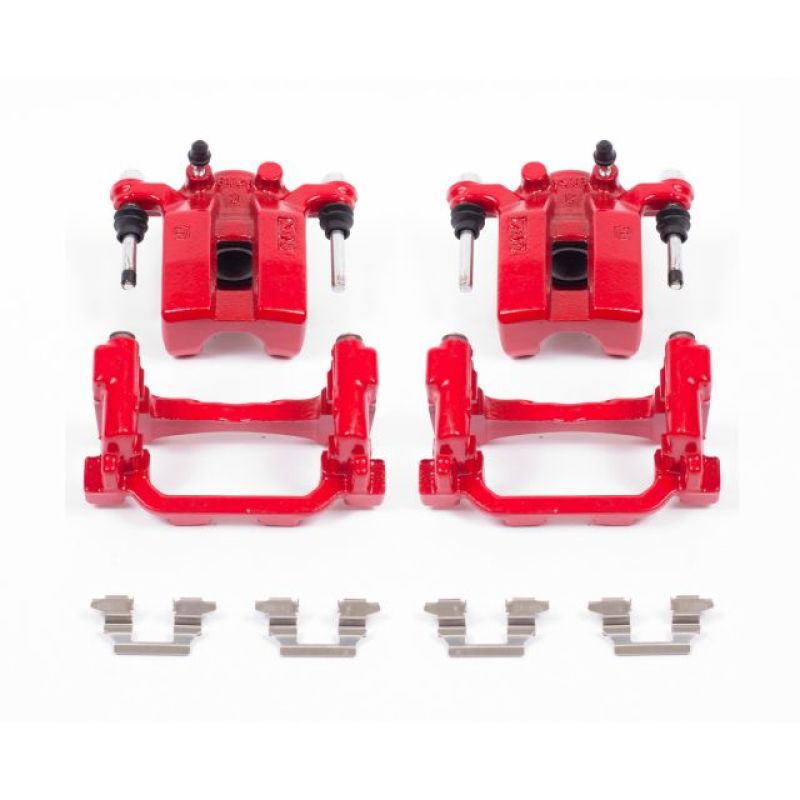 Power Stop 07-08 Infiniti G35 Rear Red Calipers w/Brackets - Pair PowerStop