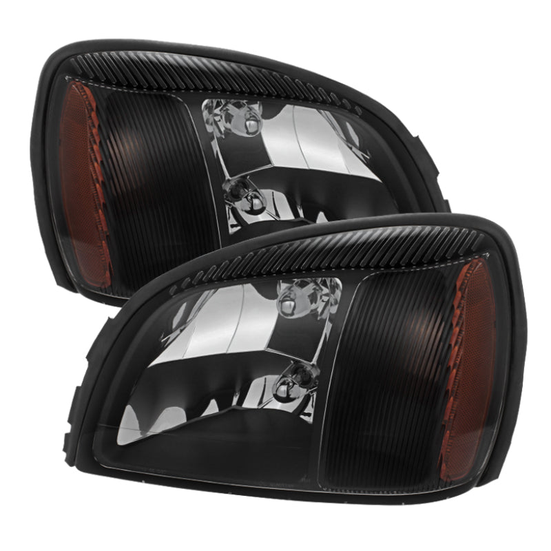 Xtune Cadillac Deville 2000-2005 Crystal Headlights Black HD-JH-CADDEV00-AM-BK SPYDER