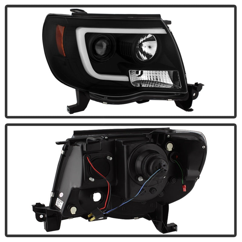 Spyder Toyota Tacoma 05-11 Projector Headlights - Light Bar DRL - Black PRO-YD-TT05V2-LB-BK SPYDER