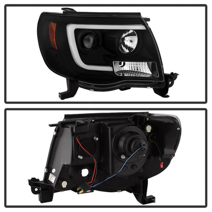 Spyder Toyota Tacoma 05-11 Projector Headlights - Light Bar DRL - Black PRO-YD-TT05V2-LB-BK SPYDER