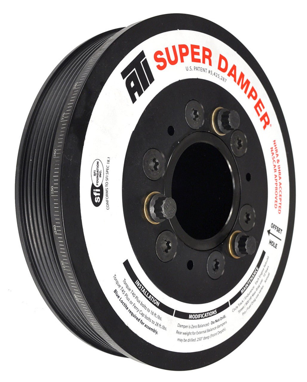 ATI Damper - 7.48in - Alum LW - 6/4 Grv - LS1/LS2 - F & V Body - 3 Ring ATI917264