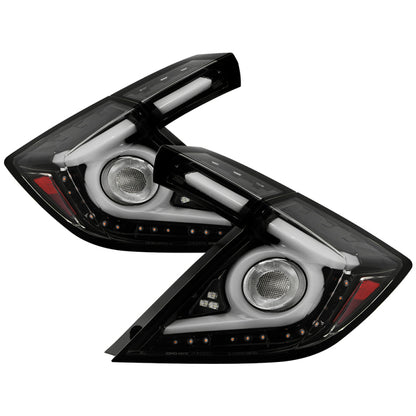 Spyder 16-19 Honda Civic 5 Door Hatchback Light Bar LED Tail Lights - Black Chrome(ALT-YD-HC16HB-BC) SPYDER