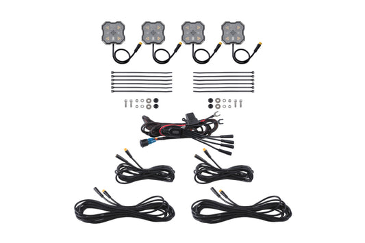Diode Dyamics Rock Light - Amber/White - M8 4-Pack
