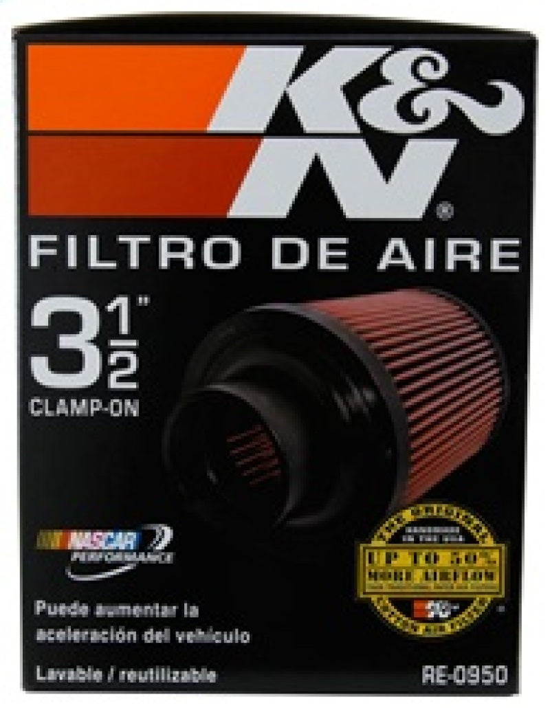 K&N Universal Rubber Filter 3 1/2inch ID FLG / 6inch Base / 4-5/8inch Top / 6inch Height K&N Engineering