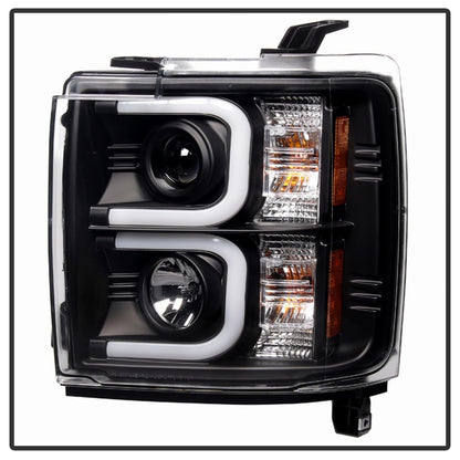 Spyder Chevy Silverado 2014-16 2500 HD Projector Headlights Light Bar DRL Blk PRO-YD-CSHD14-LBDRL-BK SPYDER