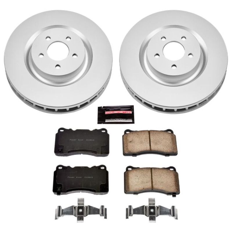 Power Stop 07-14 Ford Mustang Front Z17 Evolution Geomet Coated Brake Kit PowerStop