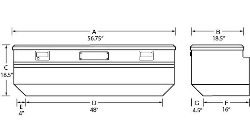 Tradesman Aluminum Flush Mount Truck Tool Box (56in.) - Brite Tradesman