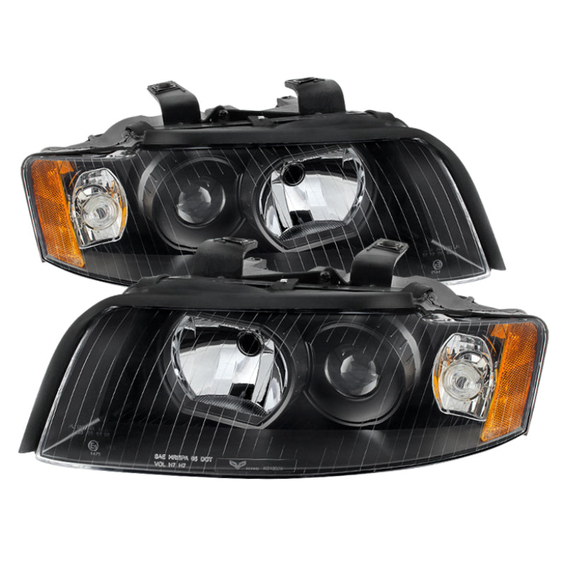 Xtune Audi A4 02-05 Halogen Only Crystal Headlights Black HD-JH-AA402-AM-BK SPYDER