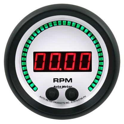 Autometer 85.7mm White 0-16K RPM Tachometer Phantom Elite Digital Gauge 6798-PH