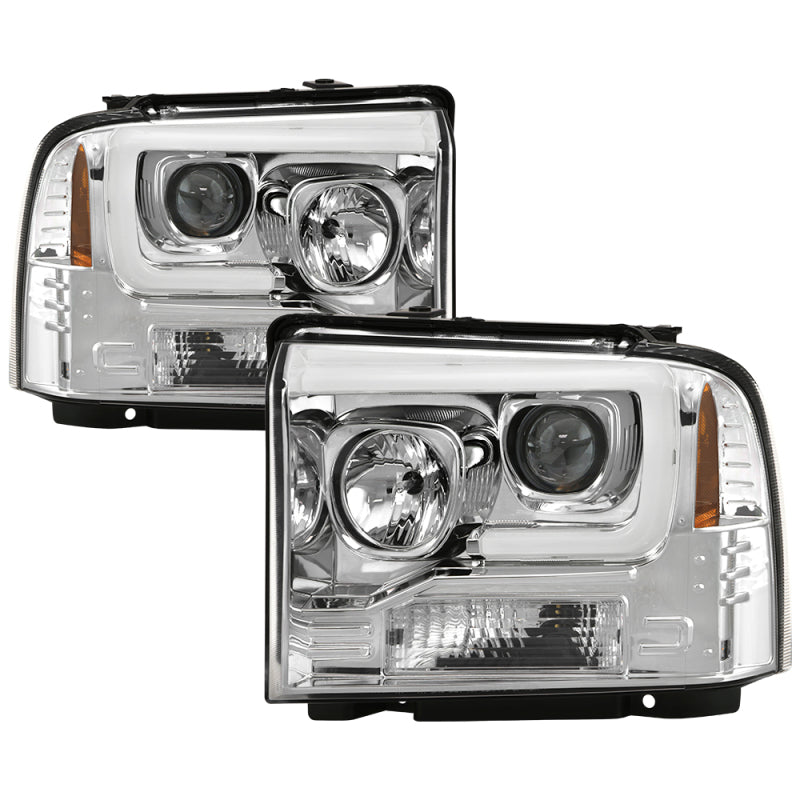 Spyder Platinum Ford F250/350/450 05-07 High-Power LED Module Proj. Headlights-Chrome (PRO-YD-FS05V2 SPYDER