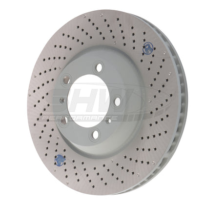 SHW 04-08 Porsche 911 GT3 w/o Ceramics Right Front Cross-Drilled Monobloc Brake Rotor (99735141090) SHW Performance