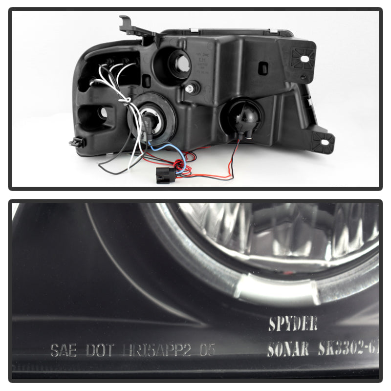 Spyder Ford F150 04-08 Projector Headlights Version 2 LED Halo LED Blk Smke PRO-YD-FF15004-HL-G2-BSM SPYDER