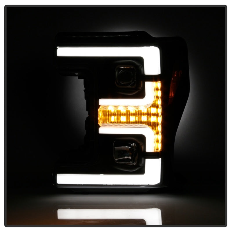 Spyder Ford F-250/F-350/F450 Super Duty 17-18 Projector Headlights Black PRO-YD-FS17-SBSEQ-BK SPYDER