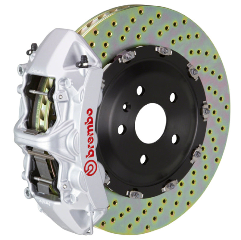 Brembo 14-18 A45 AMG Front GT BBK 6 Piston Cast 365x34 2pc Rotor Drilled-Silver