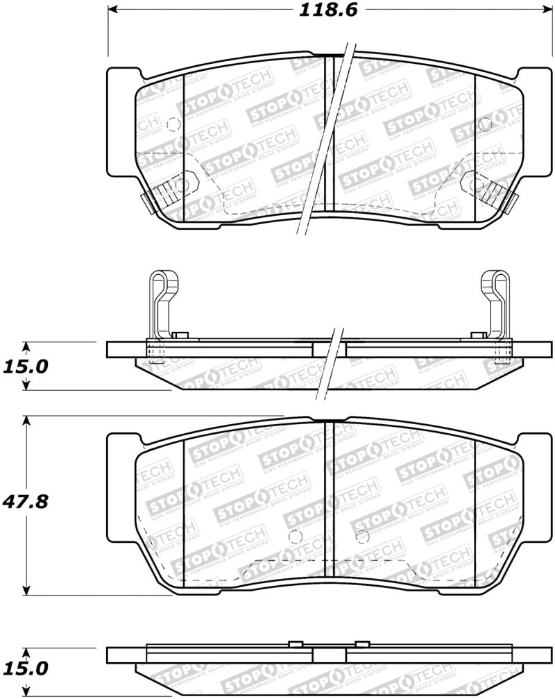 StopTech Premium Ceramic Brake Pads - 308.09541 Stoptech