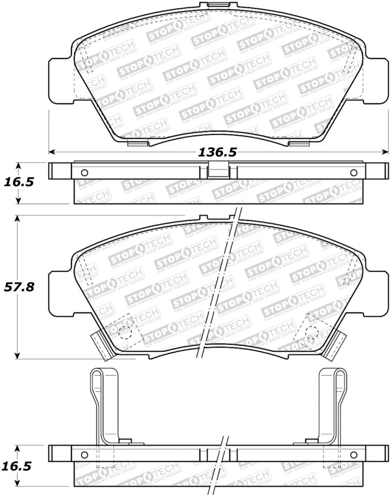 StopTech Premium Ceramic Brake Pads - 308.09481