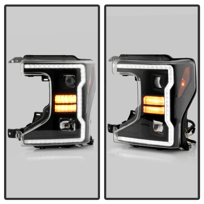 Spyder Signature 20-22 Ford F250/F350 (Halogen) Proj. Headlights - Black (PRO-YD-FS20HALSI-SEQ-BK) SPYDER