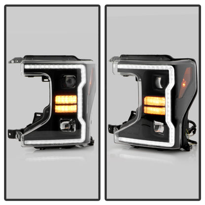 Spyder Signature 20-22 Ford F250/F350 (Halogen) Proj. Headlights - Black (PRO-YD-FS20HALSI-SEQ-BK) SPYDER