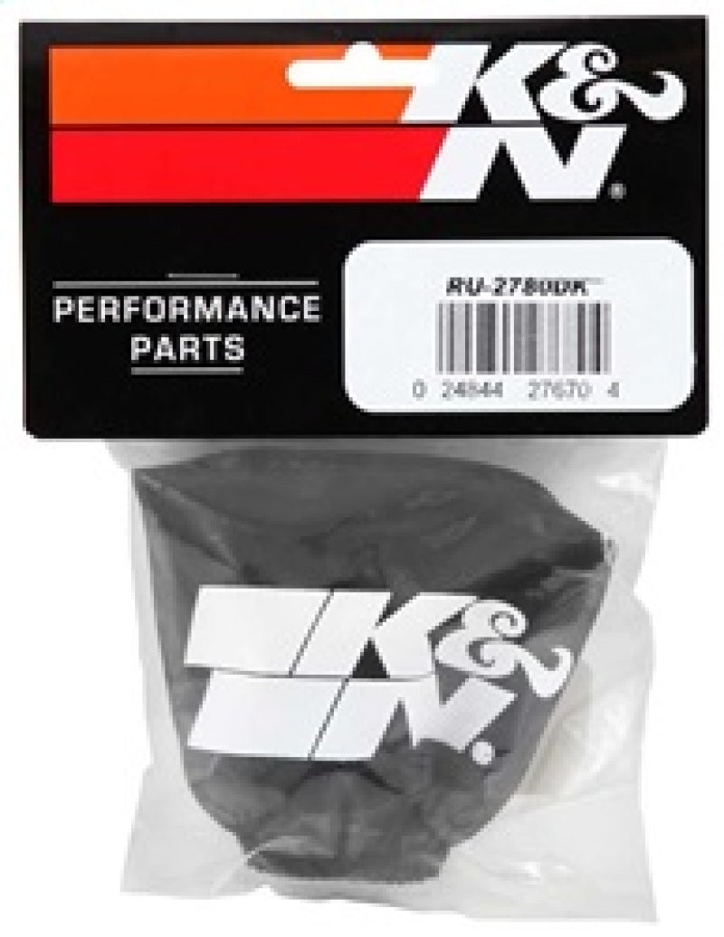 K&N Air Filter Wrap Black Oval Tapered 3.75in Base I/S Width x 2.5in Top I/S Width x 2.75in H K&N Engineering