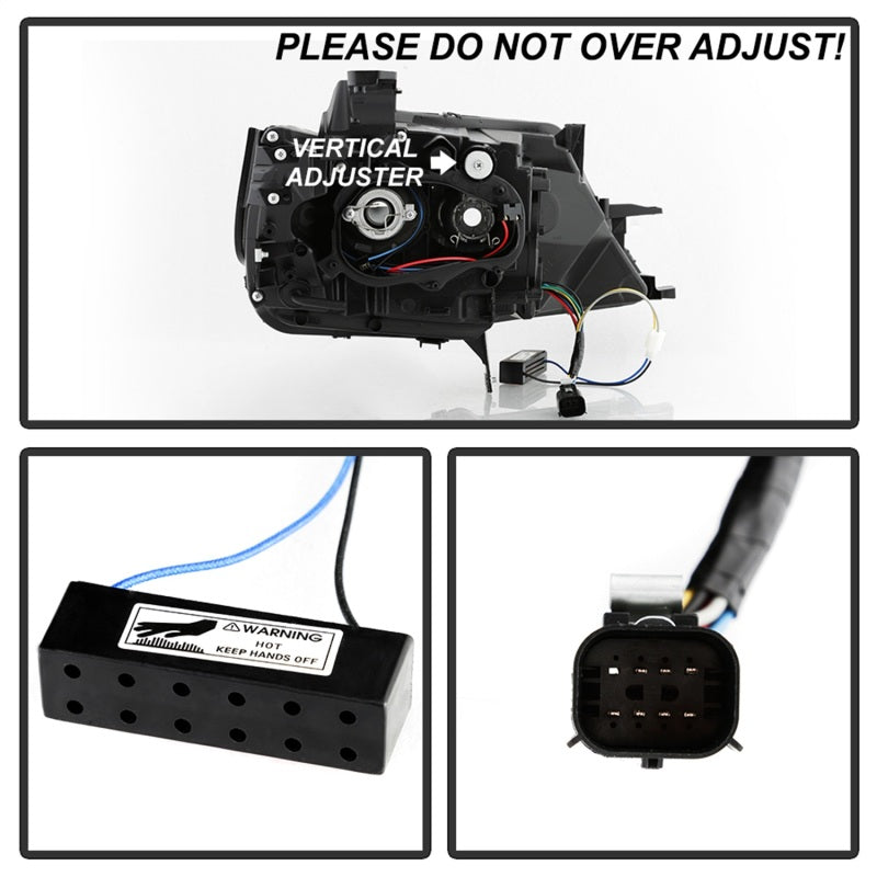 xTune 14-18 Chevy Impala (Excl Limited) DRL Halogen Proj Headlights - Blk (PRO-JH-CIM15-LB-BK) SPYDER
