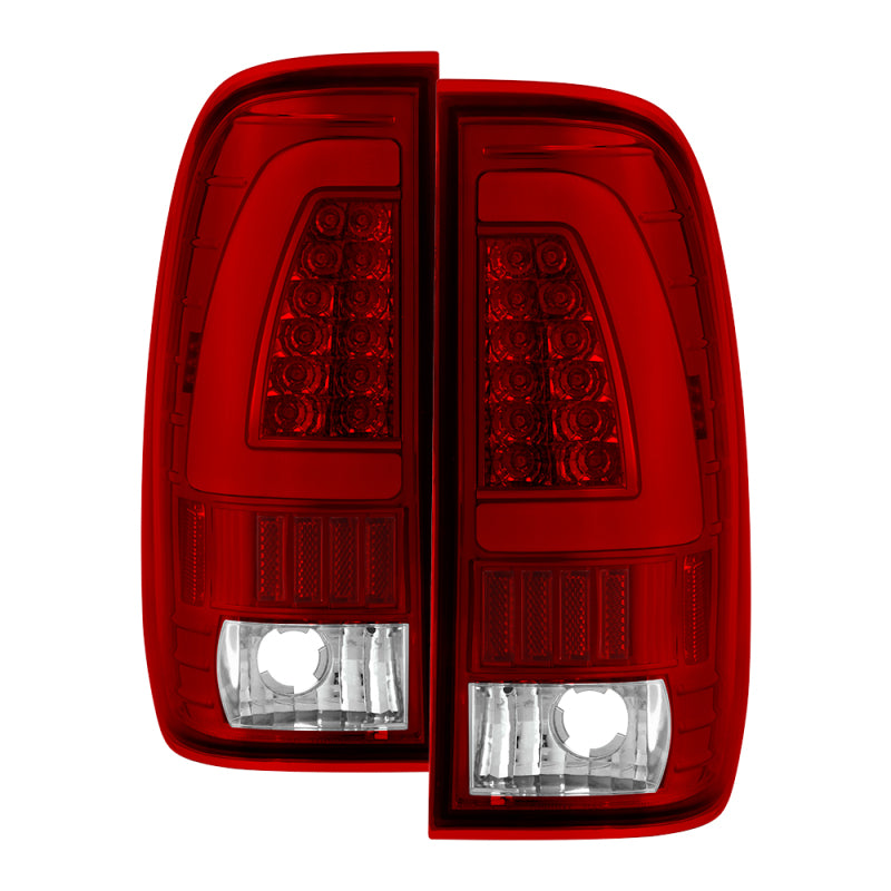 xTune Ford F150 Styleside 97-03 Light Bar LED Tail Lights - Red Clear ALT-ON-FF15097-LBLED-RC SPYDER