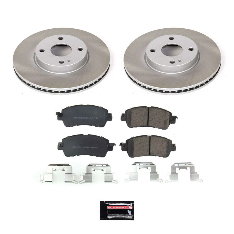 Power Stop 17-18 Toyota Yaris iA Front Semi-Coated Rotor Kit PowerStop