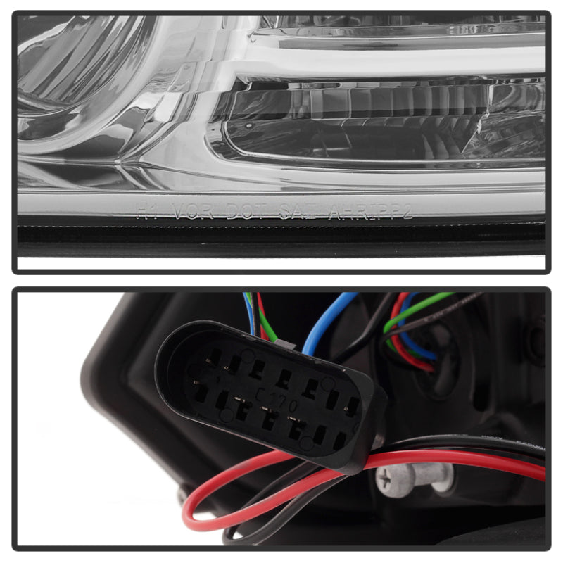 Spyder Dodge Ram 13-15 Projector Headlights Light Bar DRL Chrome PRO-YD-DR13-LBDRL-C SPYDER