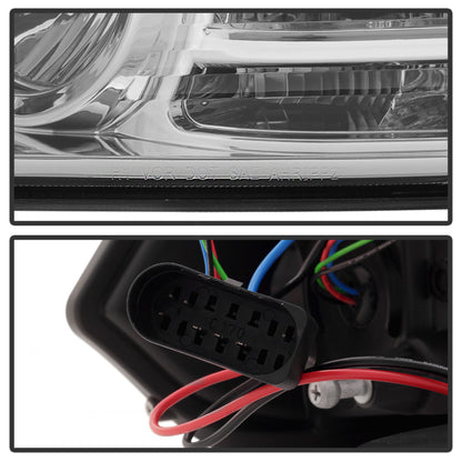 Spyder Dodge Ram 13-15 Projector Headlights Light Bar DRL Chrome PRO-YD-DR13-LBDRL-C SPYDER